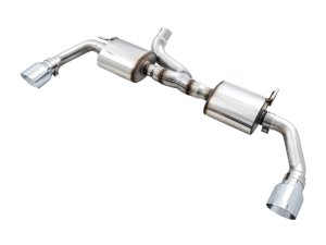 Jeep Wrangler JKU Performance Exhaust - Rear - AWE Tuning - Tread Edition, Axle-Back Dual - Chrome Silver - `07-`18